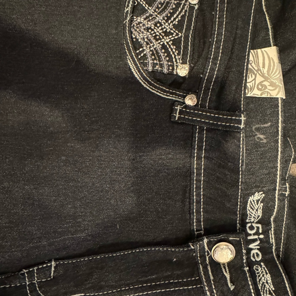 5ive Star Dark Blue Jeans with Embellished Pockets
